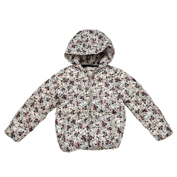 Mango Kids Floral Zip Up Puffer Jacket - Picture 1 of 5